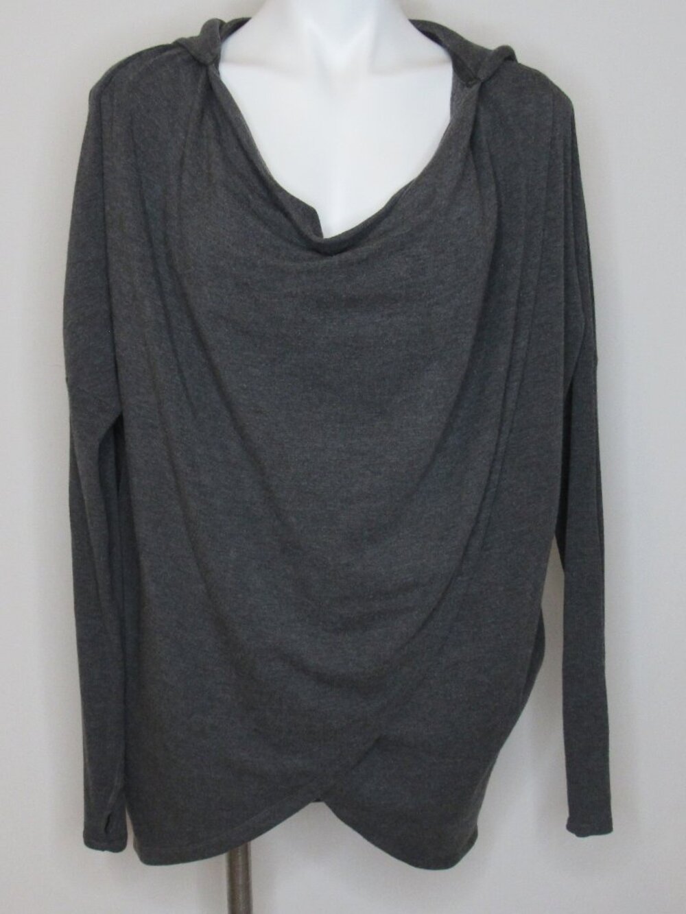 Athleta Charcoal Black PURANA Hooded Wrap Sweatshirt Women's S Small